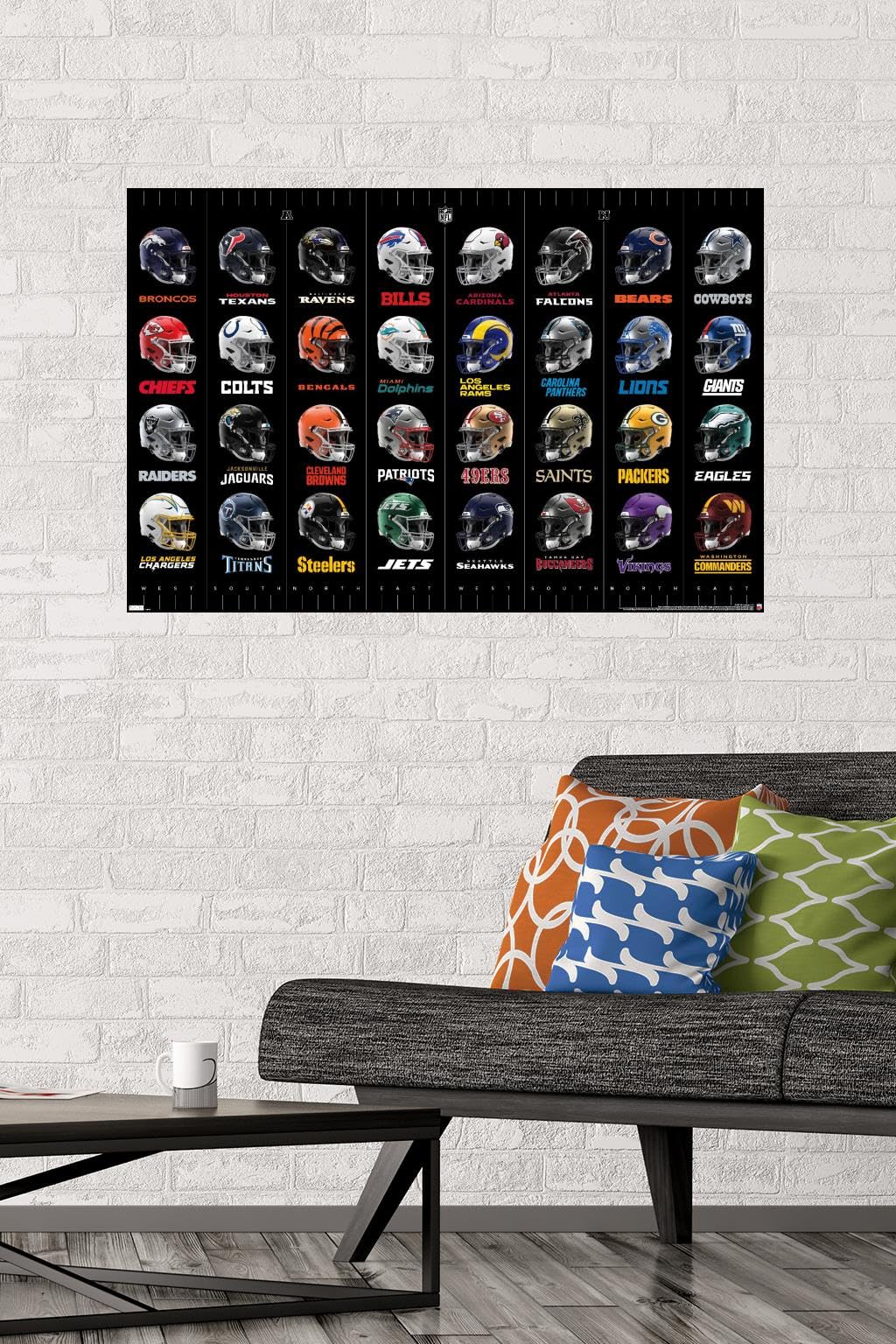 Amazon.co.jp: NFL League - Helmets 24 ウォールポスター、長さ34